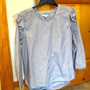 NWOT free assembly blue pinstripe blouse